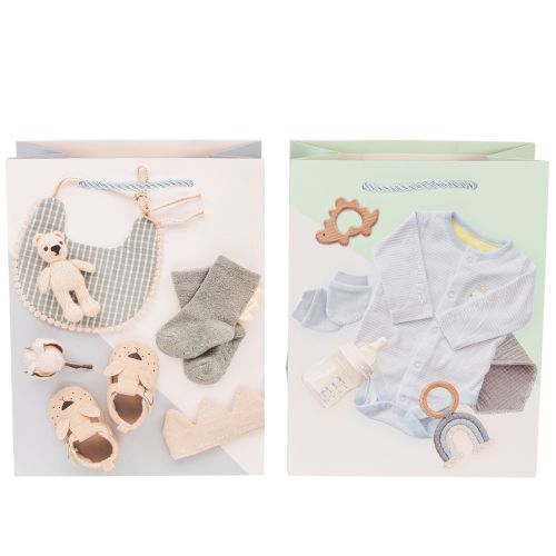 Artikel Cadeautasje voor een babyjongen - Ideaal voor kraamcadeaus - 23 cm - 2 stuks