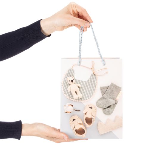 Artikel Cadeautasje voor een babyjongen - Ideaal voor kraamcadeaus - 23 cm - 2 stuks