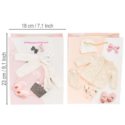 Artikel Cadeautasjes voor babymeisjes, geboortecadeautasjes, 23×18 cm, 2 stuks