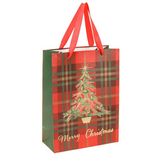 Artikel Cadeauzakjes kerstboom rood groen 18x24cm 10st