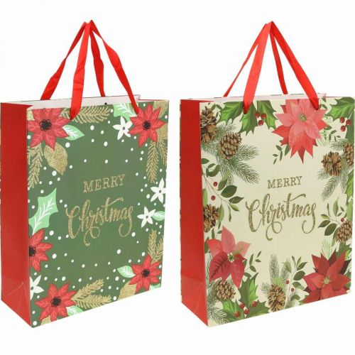 Floristik24 Cadeauzakjes Kerstcadeauzakje Merry Christmas 32x26cm 2st