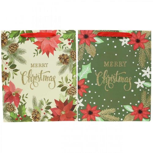 Floristik24 Cadeauzakjes Kerstcadeauzakje Merry Christmas 32x26cm 2st