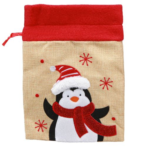 Artikel Cadeauzakjes Kerstmis Kerstman jute-look 20×23cm 3st