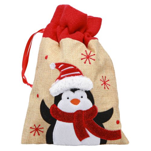 Artikel Cadeauzakjes Kerstmis Kerstman jute-look 20×23cm 3st