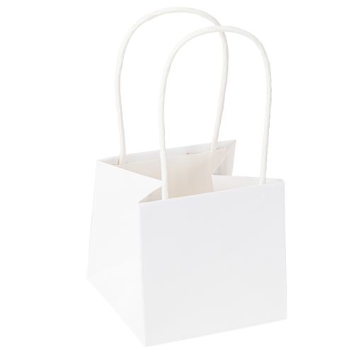 Artikel Cadeauzakjes met handvatten witgoud papier 8,5×8,5×8cm 12 st