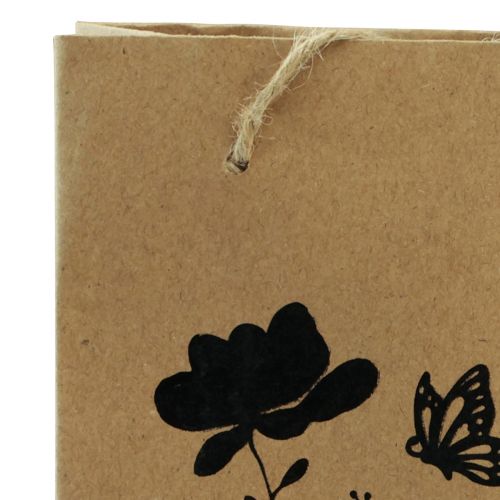 Artikel Cadeauzakjes met hengsels papier naturel zwart 12×15cm 6 st
