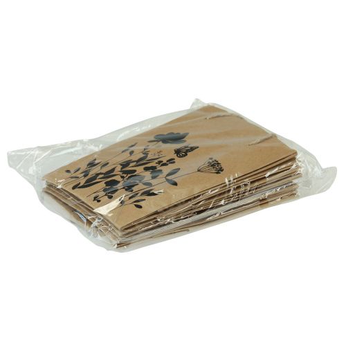Artikel Cadeauzakjes met hengsels papier naturel zwart 12×15cm 6 st