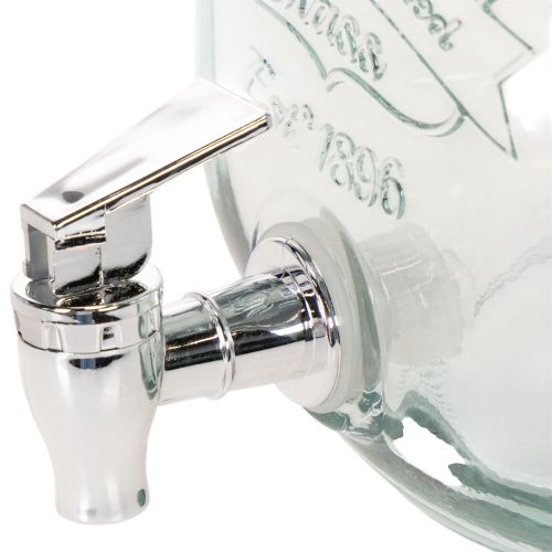 Glazen Drankdispenser met Kraan en 4 Glazen - 25,5 cm Hoog | Floristik24.nl