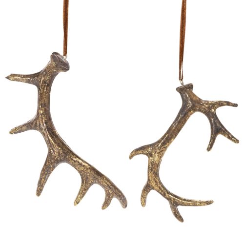Rustieke decoratieve hangers in de vorm van geweien voor aan de muur of boom, 15 cm, 6 stuks kopen | Floristik24.nl