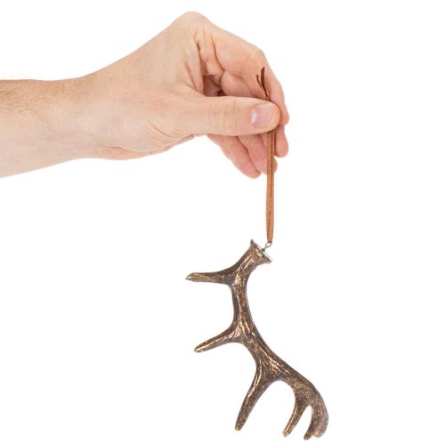 Rustieke decoratieve hangers in de vorm van geweien voor aan de muur of boom, 15 cm, 6 stuks | Floristik24.nl