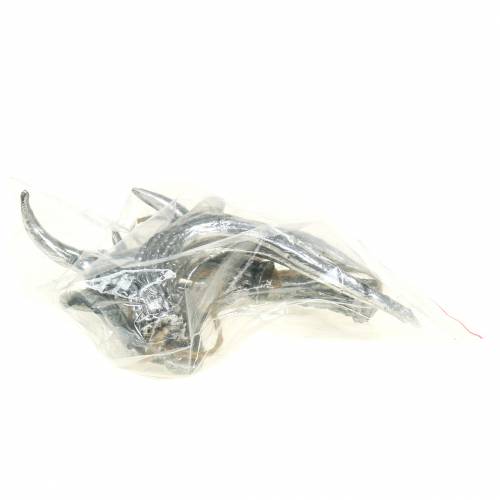 Artikel Decoratief hanger gewei zilver-antiek 12cm x 11cm 4st