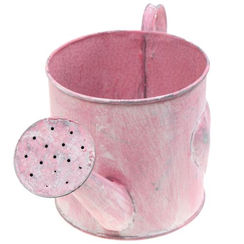 Floristik24 Planter gieter met hart roze, gewassen wit Ø12.5cm H13cm