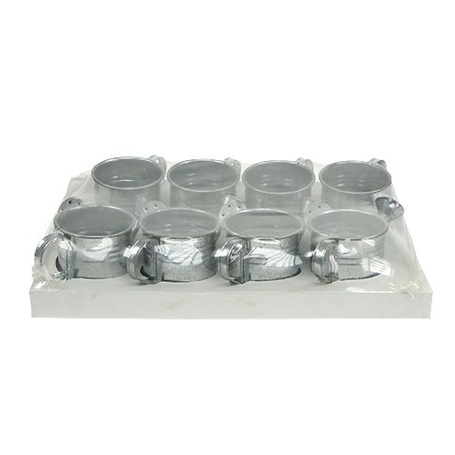 Floristik24 Gieter glanzend zink 7,5cm 8st
