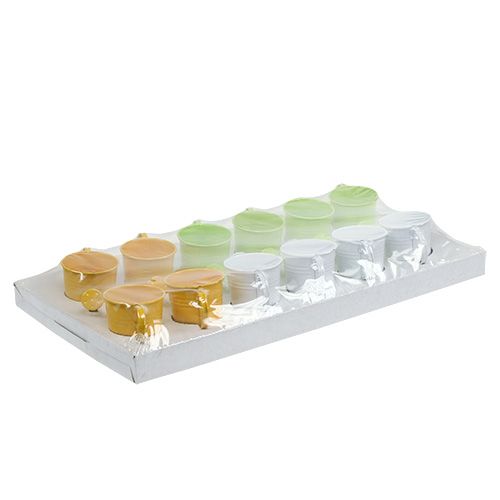 Floristik24 Gieter Ø5.5cm H5.5cm 12st. Geel / Groen / Wit