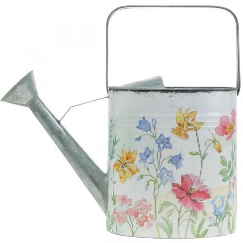 Floristik24 Decoratieve gieter metaal, metalen kan bloemen vintage L35cm H31cm