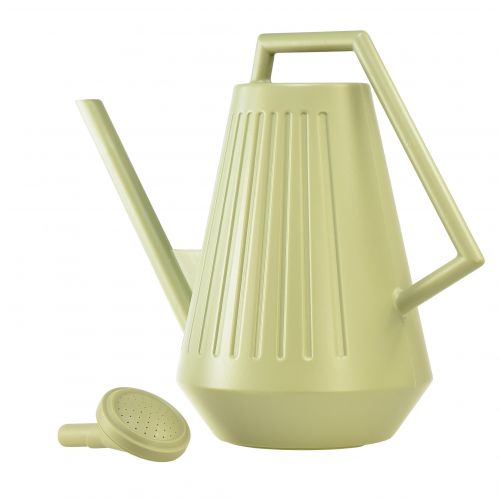 Artikel Gieter van 9 liter in olijfgroen met afneembare roos, praktisch voor tuin- en bloemenverzorging, robuust, 42 cm