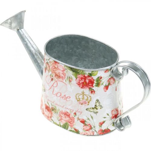 Artikel Nostalgische decoratieve kan, metalen kan, plantenbak met rozen H15.5cm L28.5cm