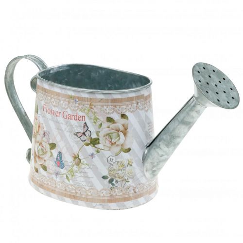 Floristik24 Decoratieve gieter metalen bloempot zomerdecoratie H15.5cm