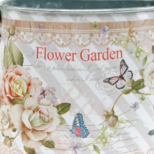 Floristik24 Decoratieve gieter metalen bloempot zomerdecoratie H15.5cm
