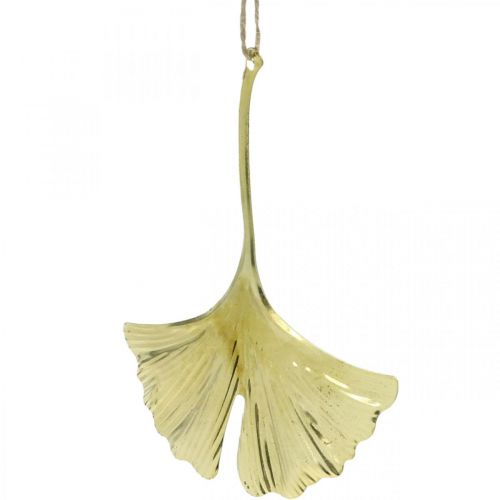 Artikel Ginkgobladhanger, adventsdecoratie, metalen decoratie voor de herfst Gouden L12cm 12 st