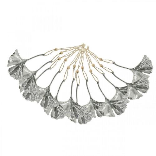 Floristik24 Decoratieve hanger ginkgo blad, metalen decoratie, advent, herfstdecoratie zilver L12cm 12st