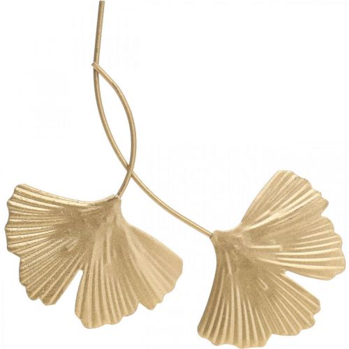 Ginkgo blad metalen deco gouden deco plug 14cm 12st