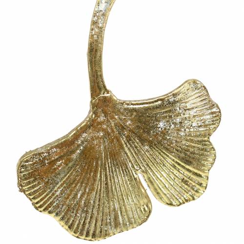 Floristik24 Decoratiehanger Ginkgo blad glas goud 8cm × 10cm 2st