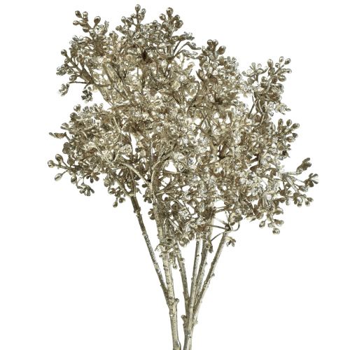 Floristik24 Gipskruid Gypsophila Kunstplanten Metallic L38cm 3st