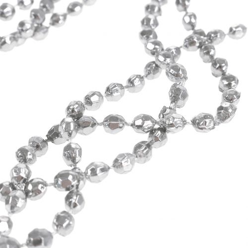 Floristik24 Kerstslinger met parels zilver 275cm