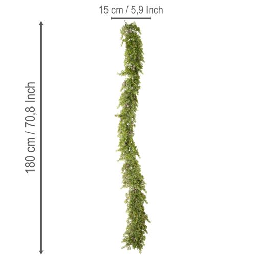 Kunstmatige cipressenkrans met dennenappels, 180 cm, voor tafel en deur. | Floristik24.nl