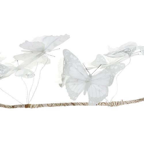 Floristik24 Slinger met vlinders wit 154cm