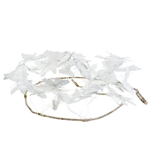 Floristik24 Slinger met vlinders wit 154cm