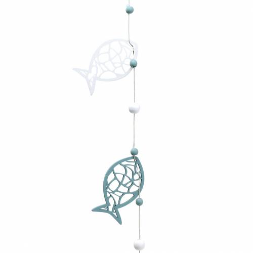 Floristik24 Decoratieve slinger zeevissen en parels blauw wit 120cm