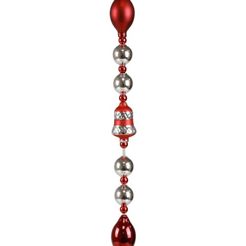Floristik24 Slinger kerstglasdecoratie rood zilver raamdecoratie 200cm