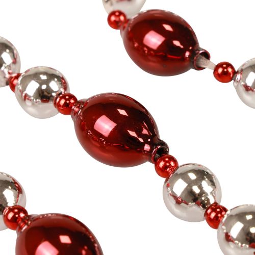 Floristik24 Slinger kerstglasdecoratie rood zilver raamdecoratie 200cm