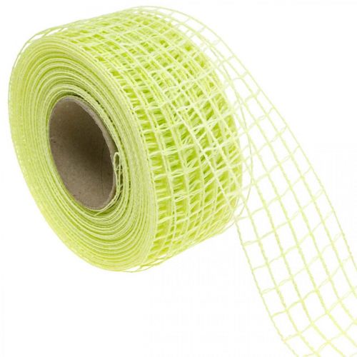 Floristik24 Lattice tape deco tape hobbytape geel limoen 4,5cm x 10m