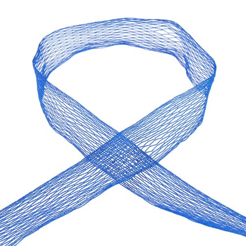 Artikel Netband, rasterband, sierband, blauw, draadversterkt, 50 mm, 10 m