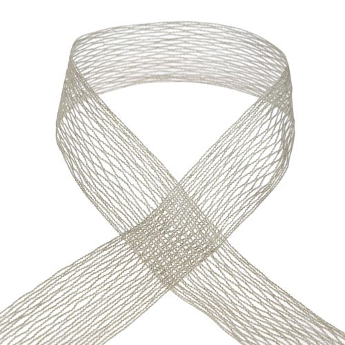 Floristik24 Gaasband, rasterband, sierband, bruin, draadversterkt, 50 mm, 10 m