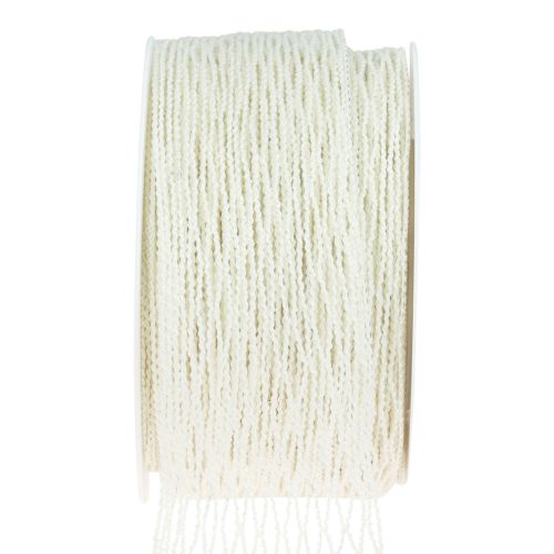 Floristik24 Netband, rasterband, sierband, wit, draadversterkt, 50 mm, 10 m