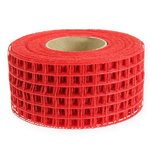 Floristik24 Grid tape 4,5 cm x 10 m rood