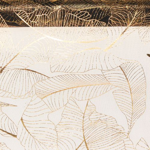 Artikel Organza tafelloper zwart-goud – elegante decoratieve stoffen rol met bladpatroon 48 x 450cm