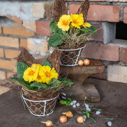 Artikel Fijndraadmand, draadmand, metalen decoratie shabby chic wit Ø12cm H7cm