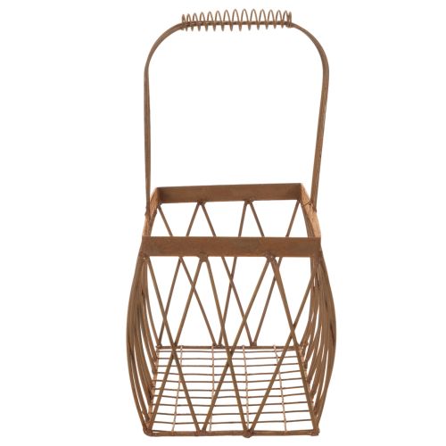 Draadmand, metaal, roestlook, 28x13,5x14cm, 2 stuks | Floristik24.nl
