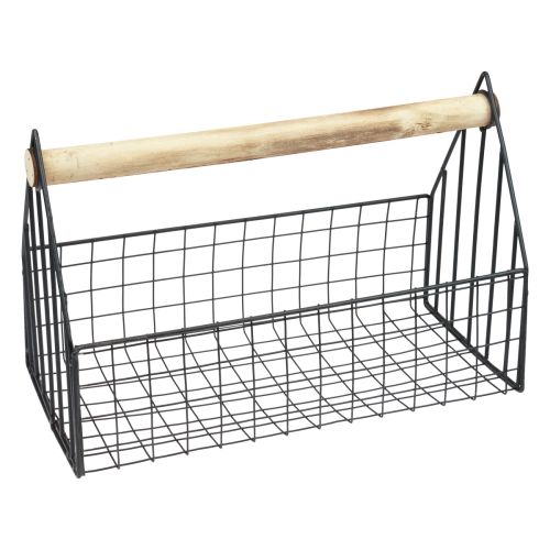 Floristik24 Draadmand draadmand plantenmand metaal zwart 35x18x22,5cm