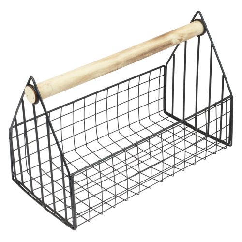 Floristik24 Draadmand draadmand plantenmand metaal zwart 35x18x22,5cm