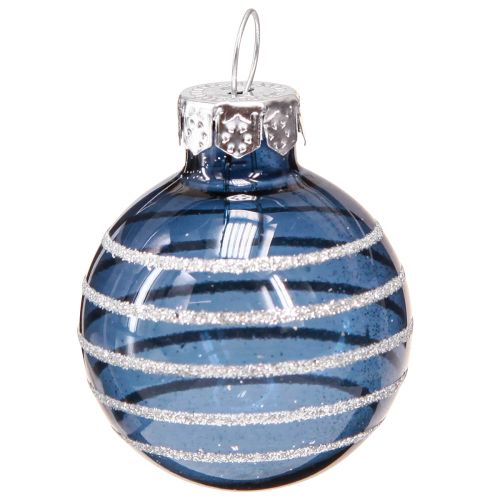 Artikel Glazen kerstboomballen blauw zilver decor mini Ø3cm 9 st