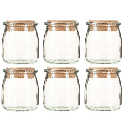 Artikel Glazen Decoratie met Kurk Vintage Helder Natuurlijk Ø7cm H8cm 6 st
