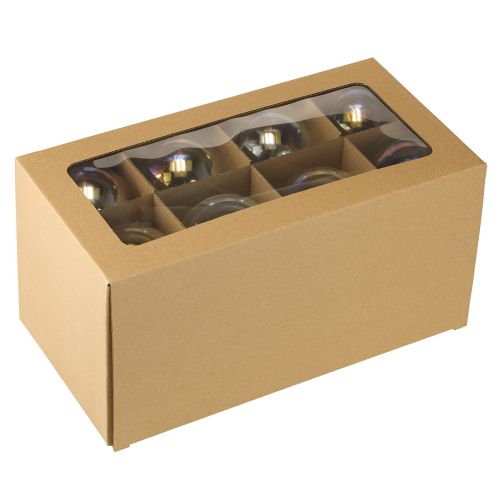 Artikel Glazen kerstballen, iriserend helder, 7,5 cm, 12 stuks