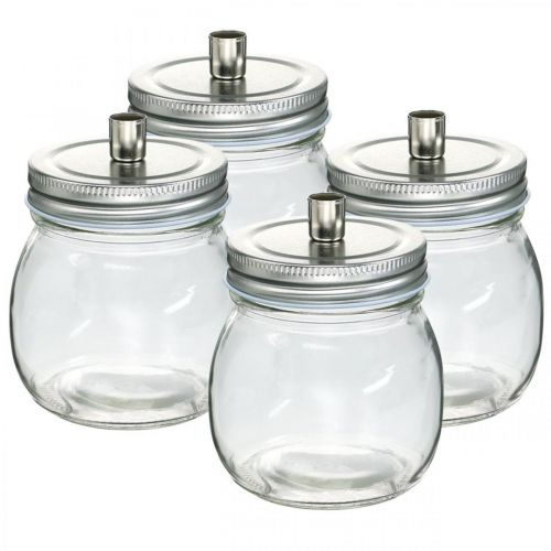 Artikel Decoratief glas met kaarsenhouder kaarsdecoratie Ø8cm H10.5cm 4 st.