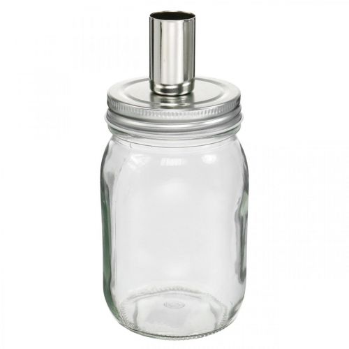 Decoratief glas met kaarshouder kaarsdecoratie Ø8cm H17.5cm 4 stuks